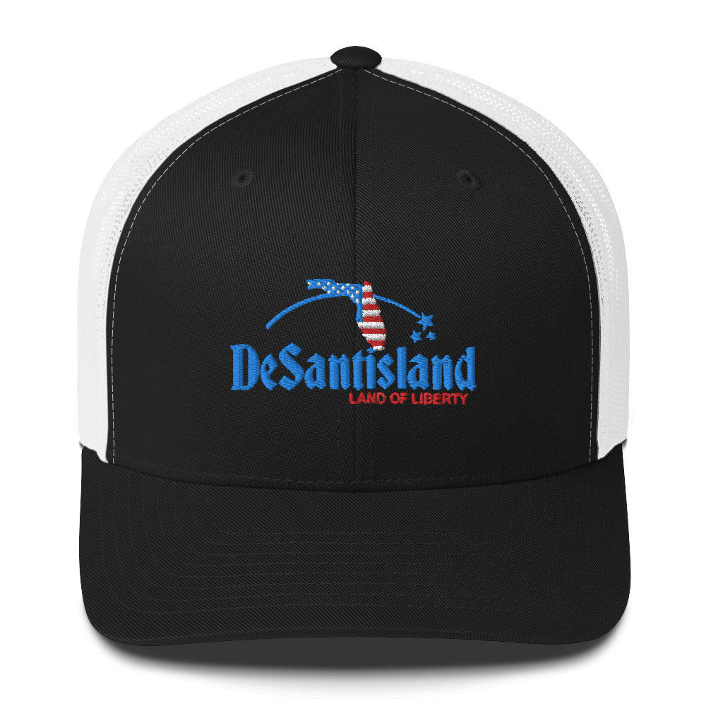 DeSantisland Hat Ron DeSantis Embroidered Trucker Cap