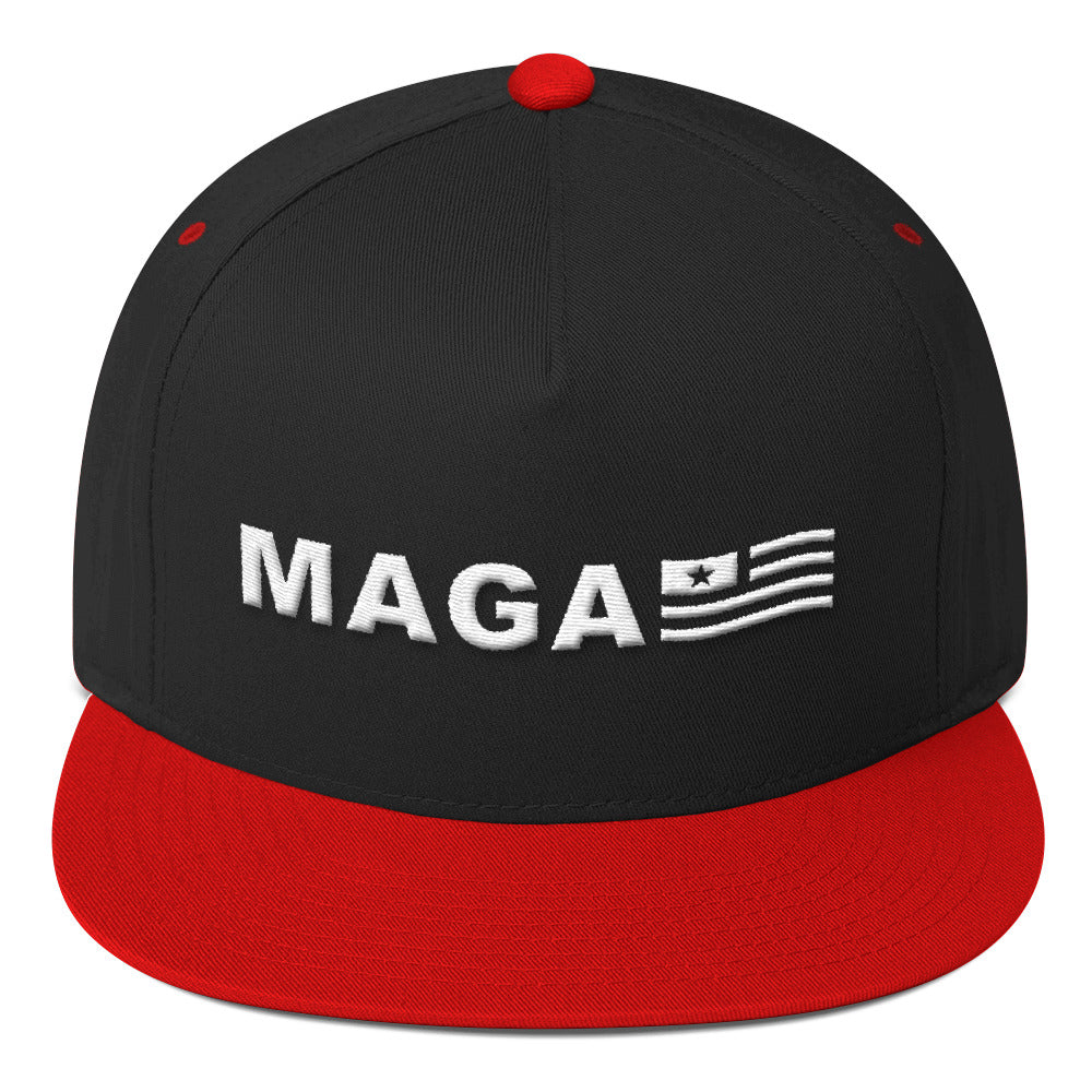 Make America Great Again MAGA USA FLAG Flat Bill Cap